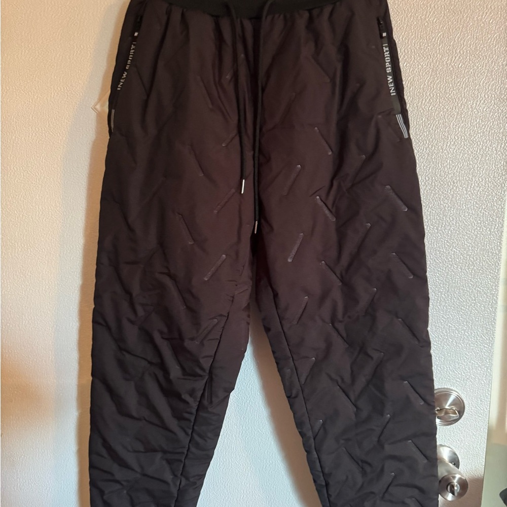 Kids Black Quilted Joggers